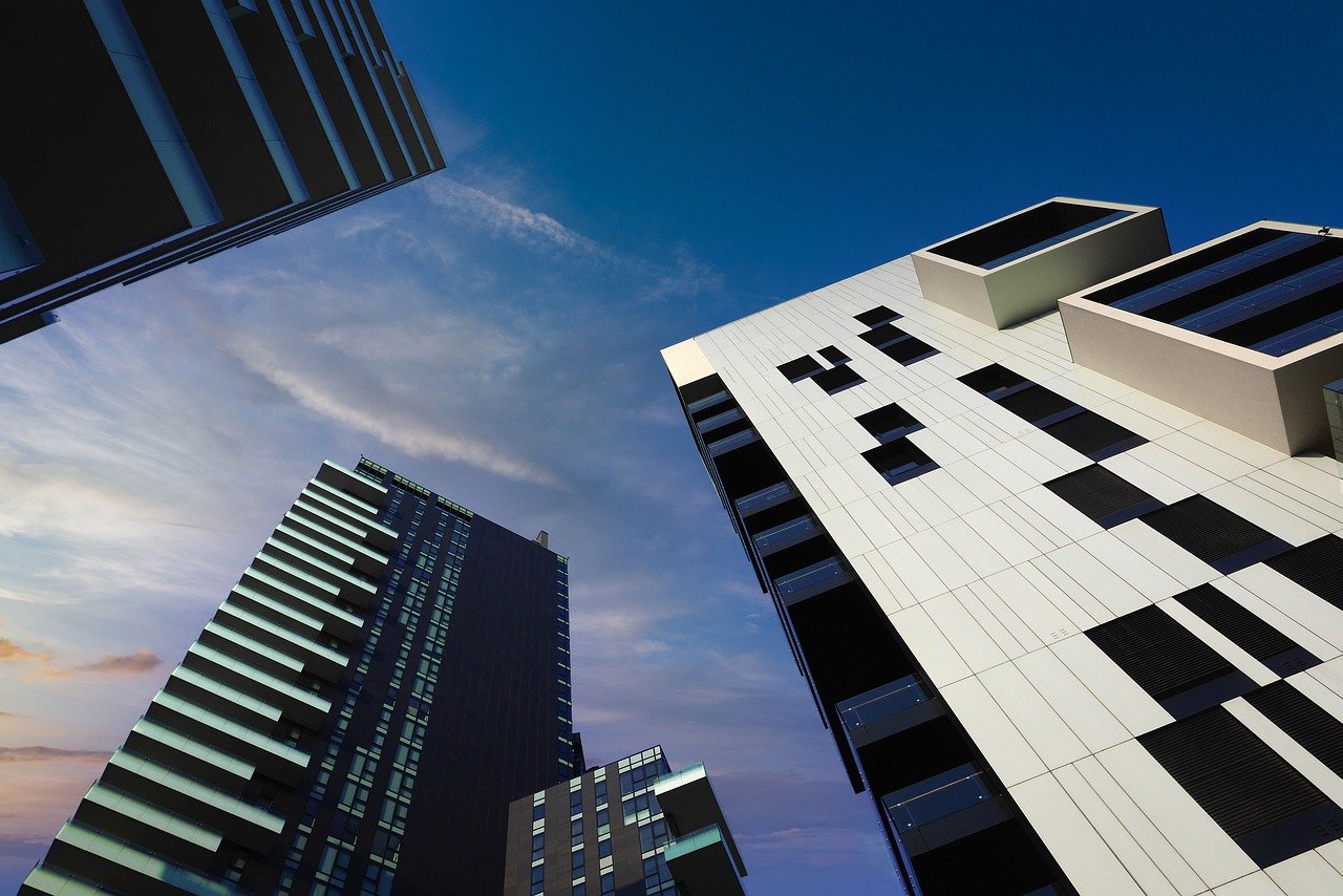 Skyward View of Tall Buildings